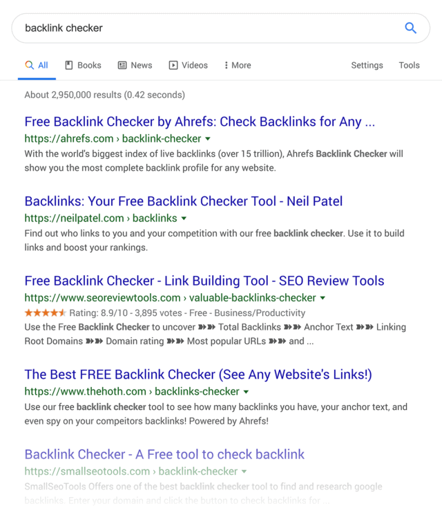 نتایج سرچ گوگل برای عبارت Backlink Checker